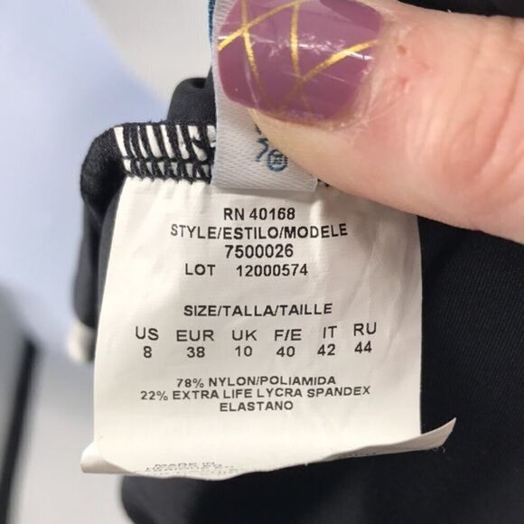 Aqua Green Black & white halter polka dot Tankini Top Size 8 New - Picture 8 of 13